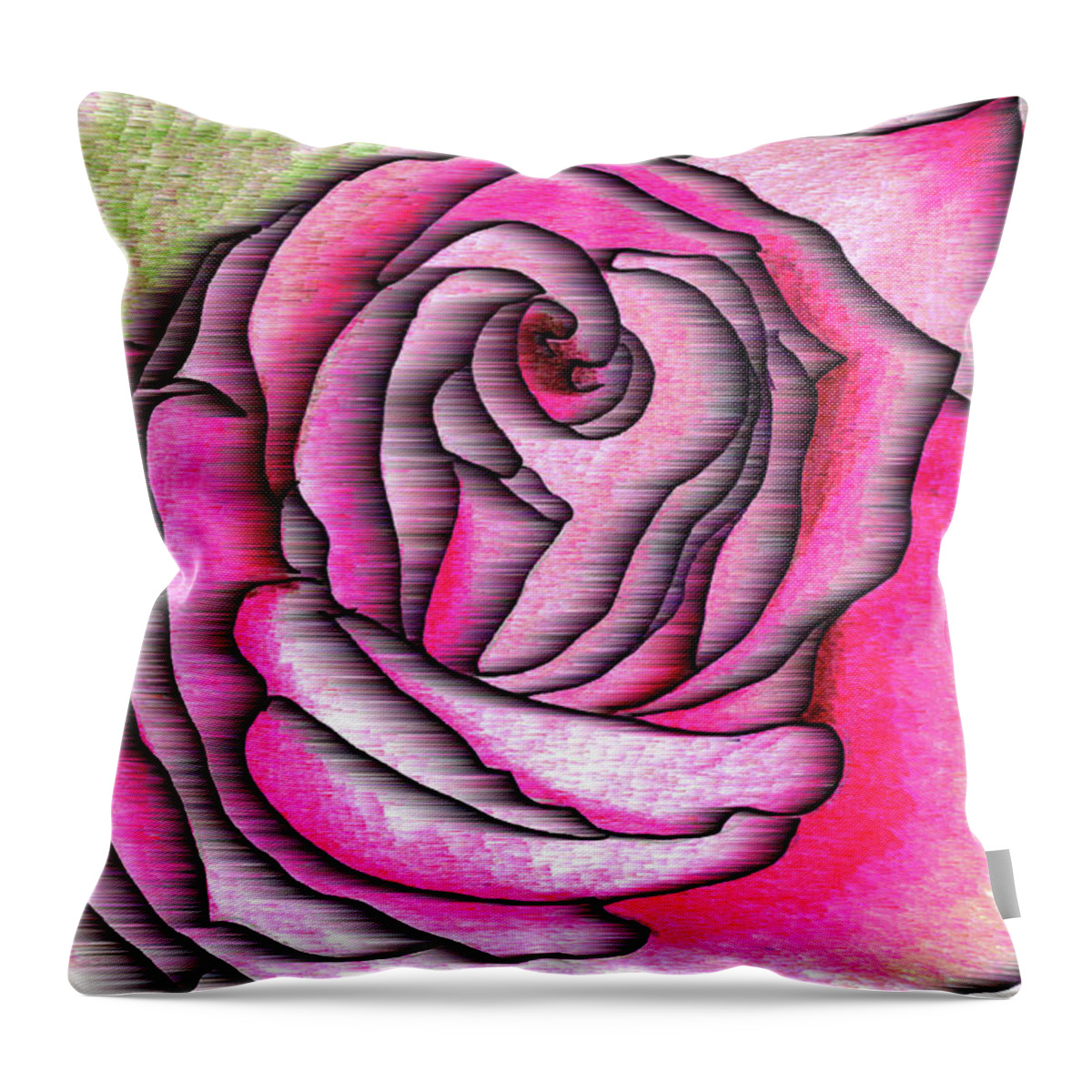 Rose Throw Pillow featuring the drawing A rose is a rose by Mary Bedy