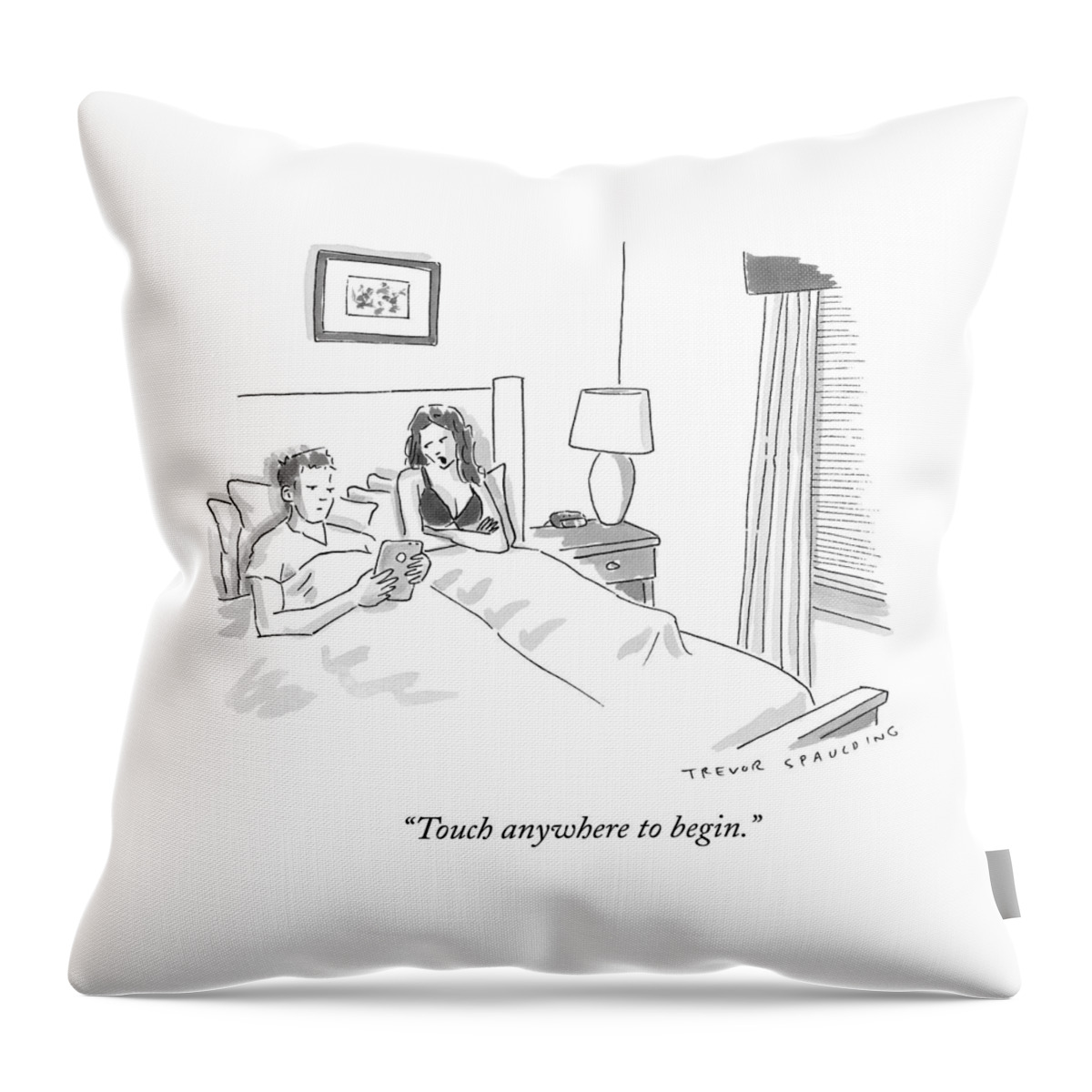 A Sexually Frustrated Wife In Bed Speaks Throw Pillow