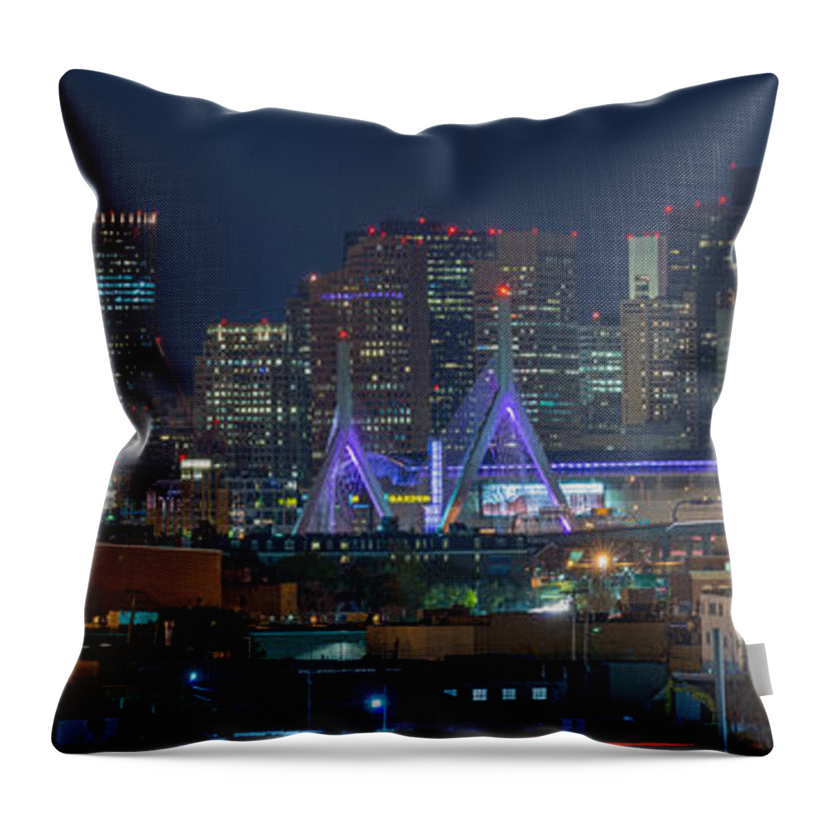 Boston Throw Pillow featuring the photograph A Somerville view by Bryan Xavier