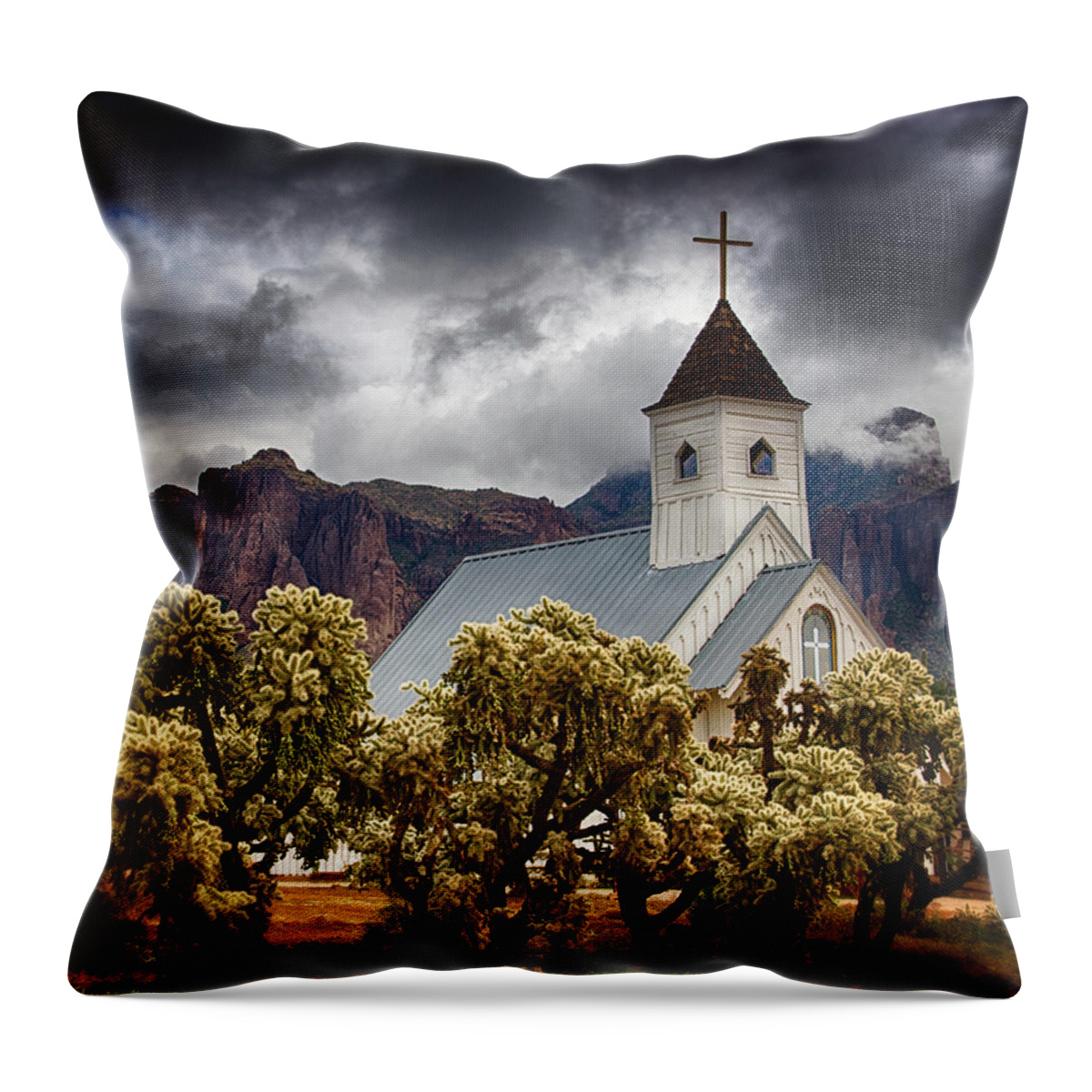 Stormy Throw Pillow featuring the photograph A Stormy Desert Afternoon by Saija Lehtonen
