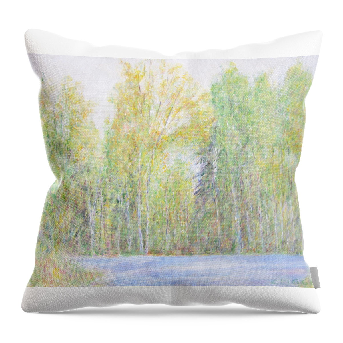Impressionism Throw Pillow featuring the painting A Sunny Day by Glenda Crigger