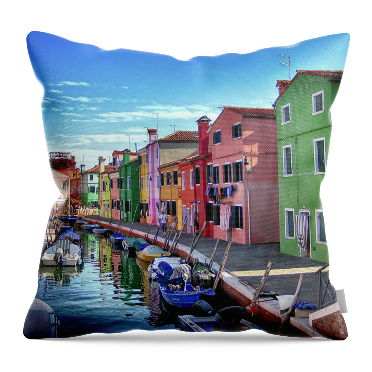 Tranquility Throw Pillow featuring the photograph A Tour Of Burano by Diego Gutierrez