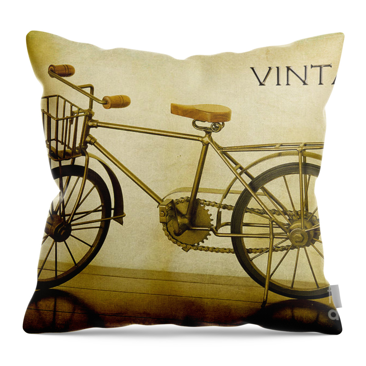 Bike Throw Pillow featuring the photograph A Vintage Bike by Mary Jane Armstrong