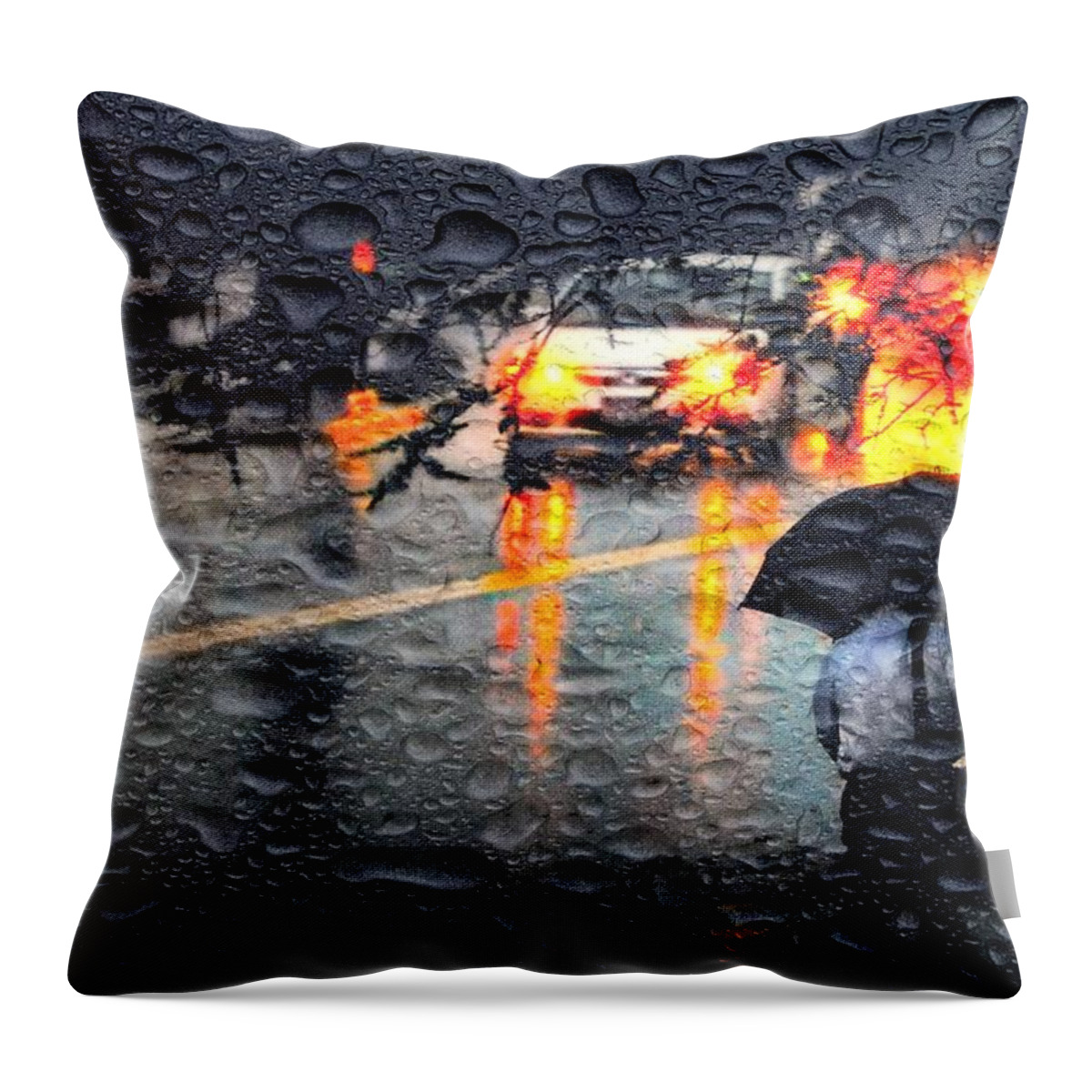 Urban Landscape Throw Pillow featuring the photograph A Watering by Diana Angstadt