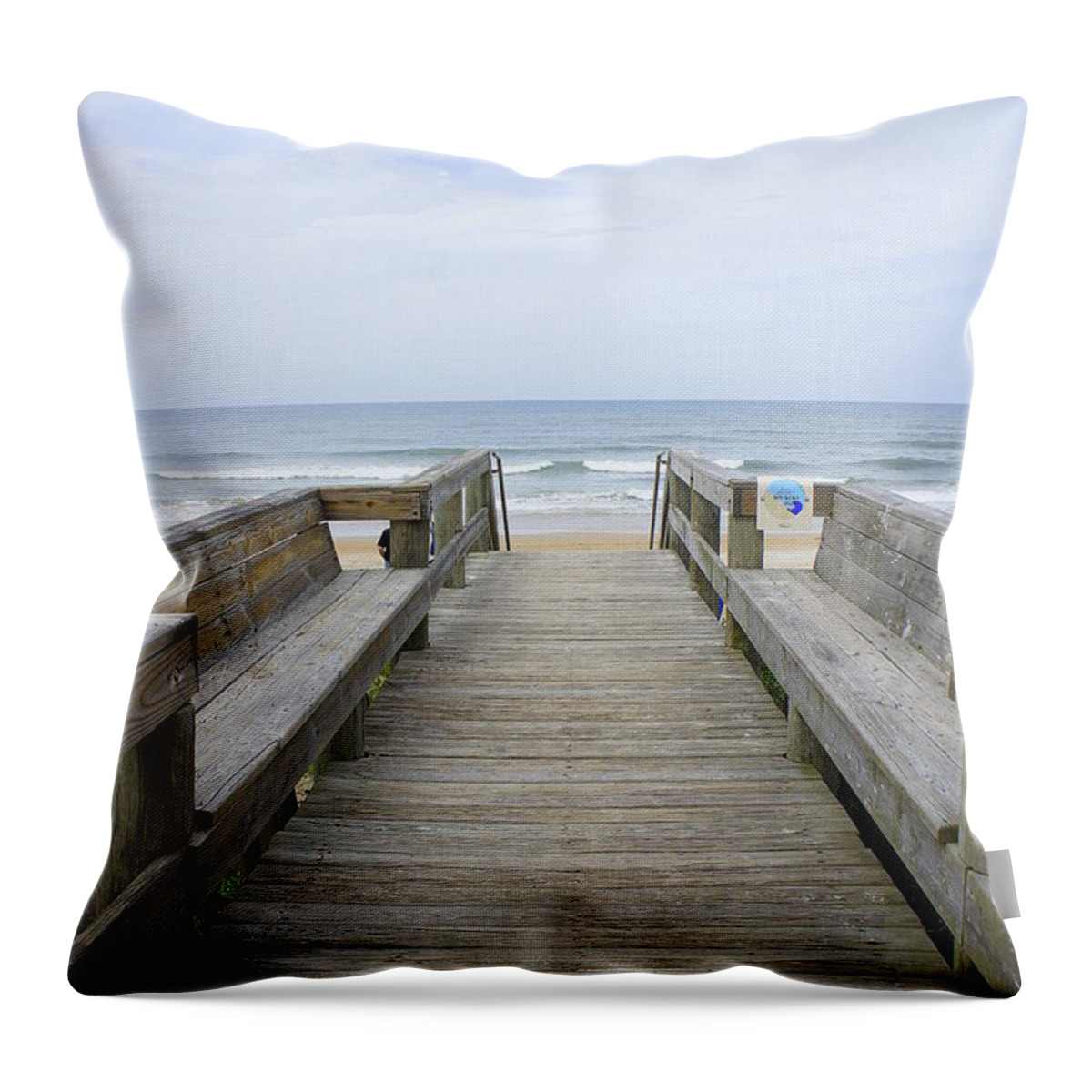 Daytona Beach Throw Pillow featuring the photograph A Welcoming View by Laurie Perry