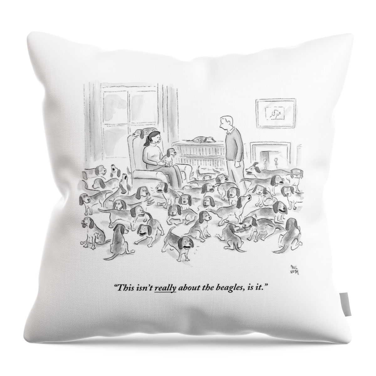 A Wife Surrounded By Beagles Addresses Throw Pillow