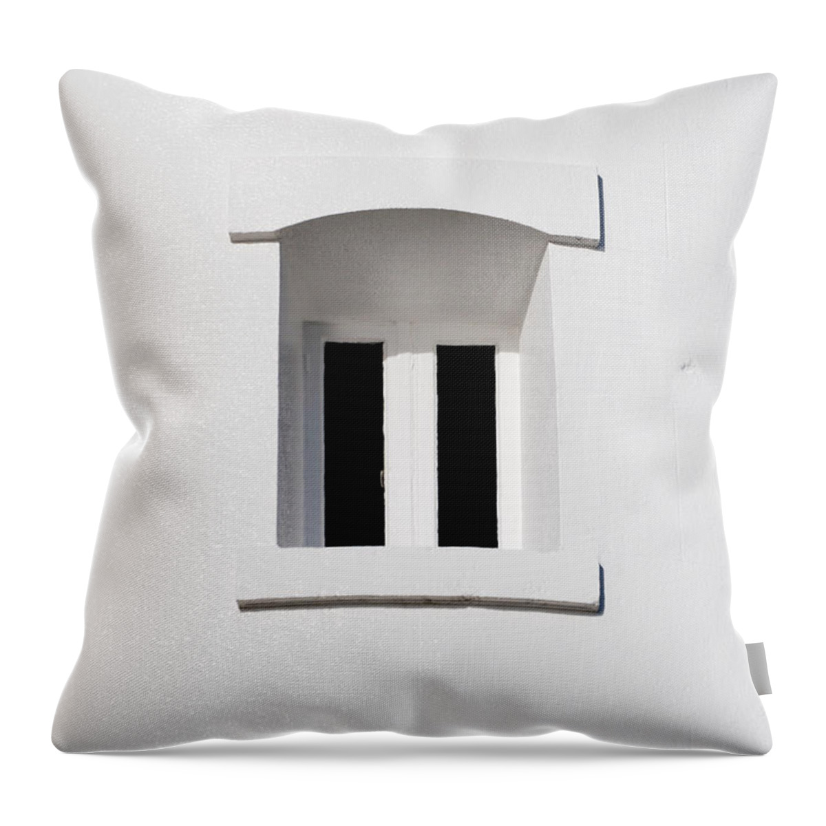 Stark Throw Pillow featuring the photograph A Window In White by Wendy Wilton