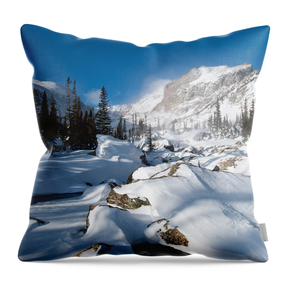 Colorado Throw Pillow featuring the photograph A Winter Morning in the Mountains by Cascade Colors