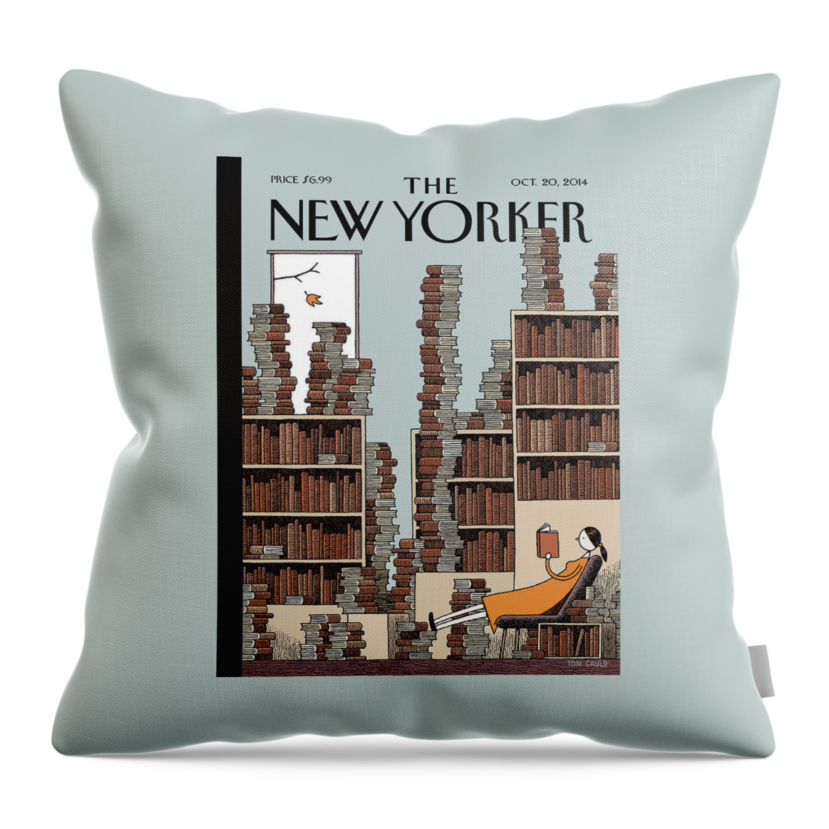 Fall Library Throw Pillow