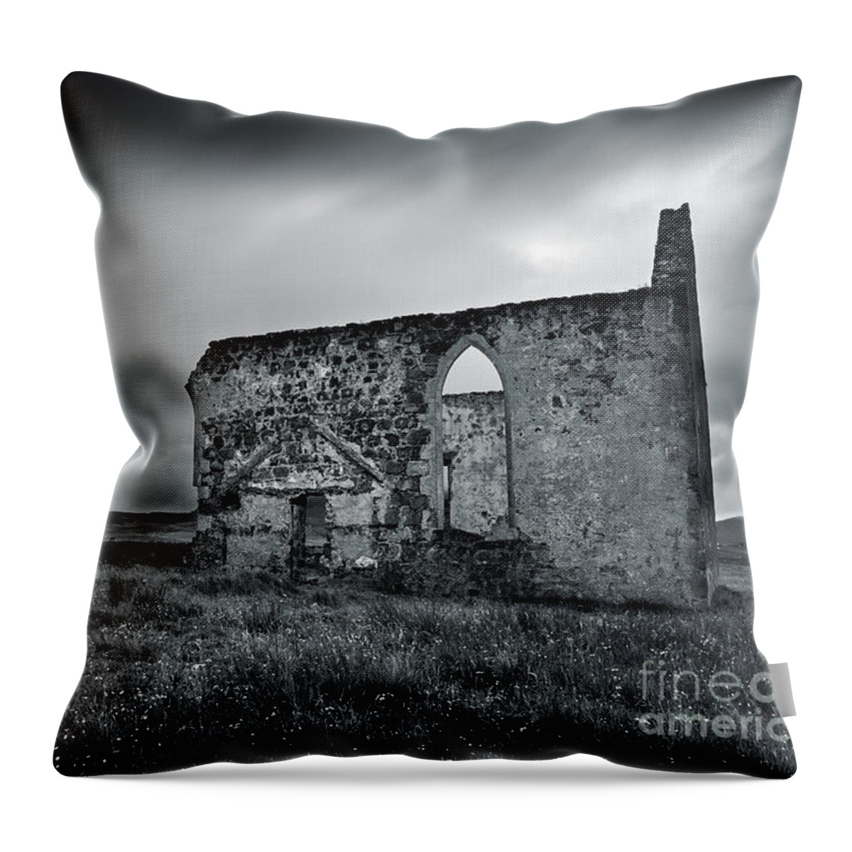 Church Throw Pillow featuring the photograph Abandoned Church by David Lichtneker