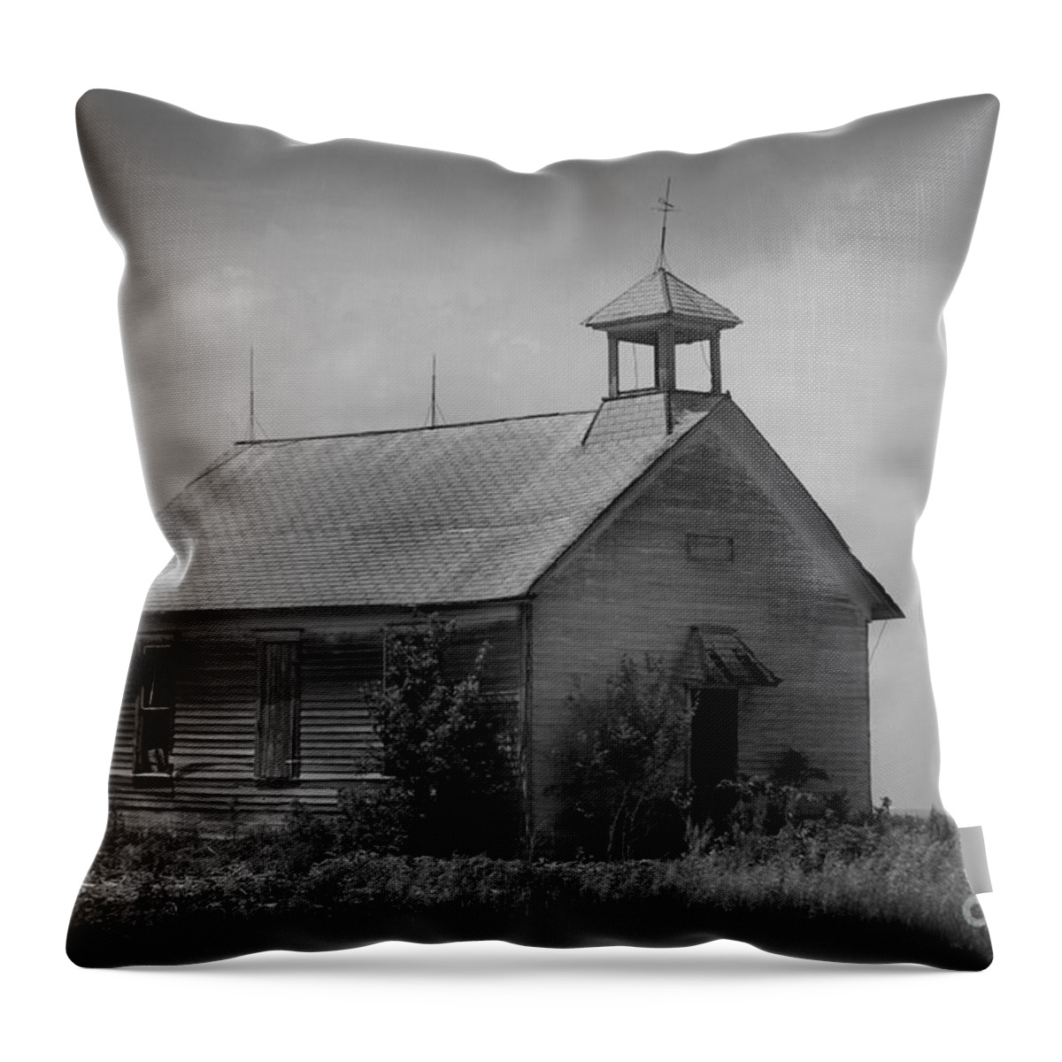 Abandoned Schoolhouse Throw Pillow featuring the photograph Abandoned Schoolhouse by E B Schmidt