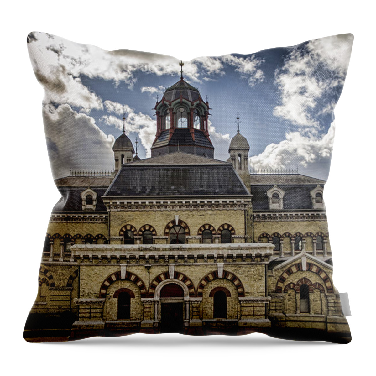 Abbey Mills Throw Pillow featuring the photograph Abbey Mills Pumping Station by Heather Applegate