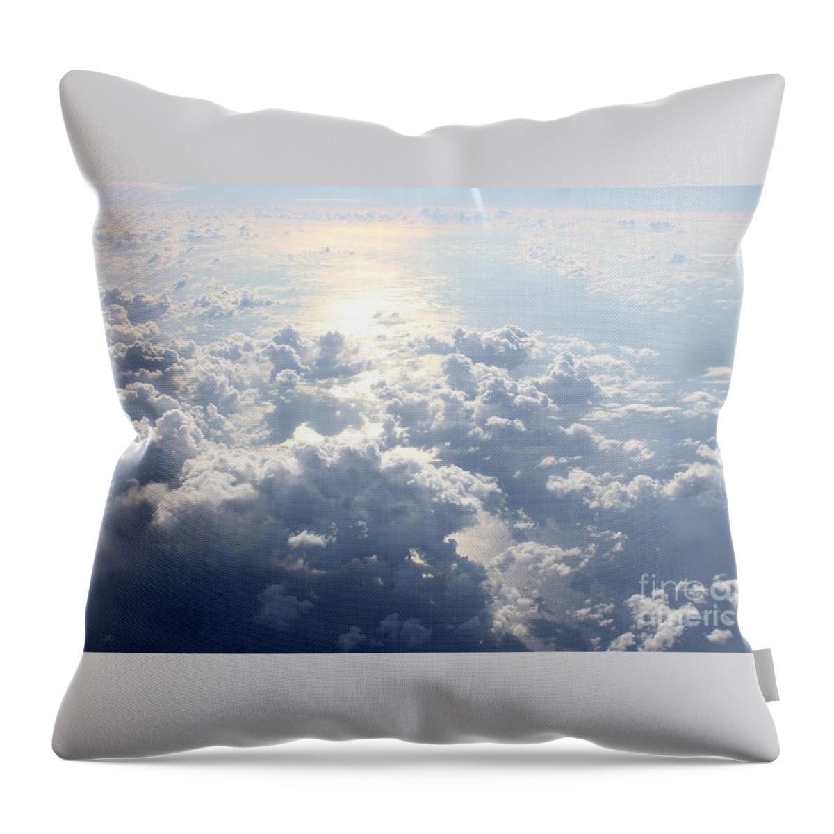 Clouds Throw Pillow featuring the photograph Above the clouds by Deena Withycombe