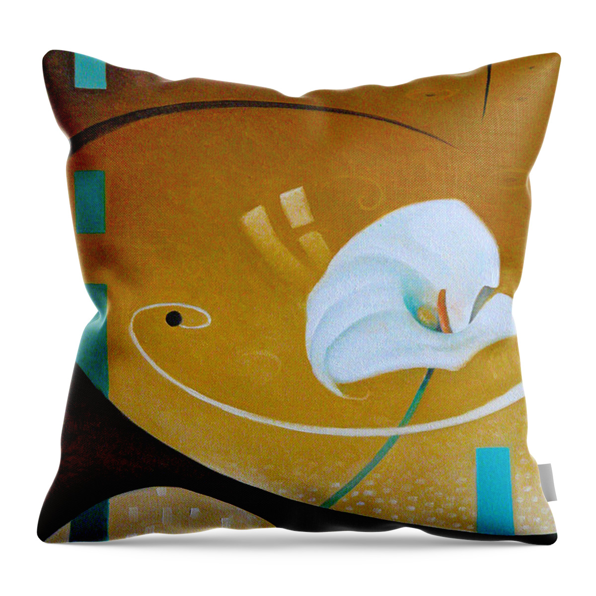 Nile Throw Pillow featuring the painting Above the Nile by T S Carson