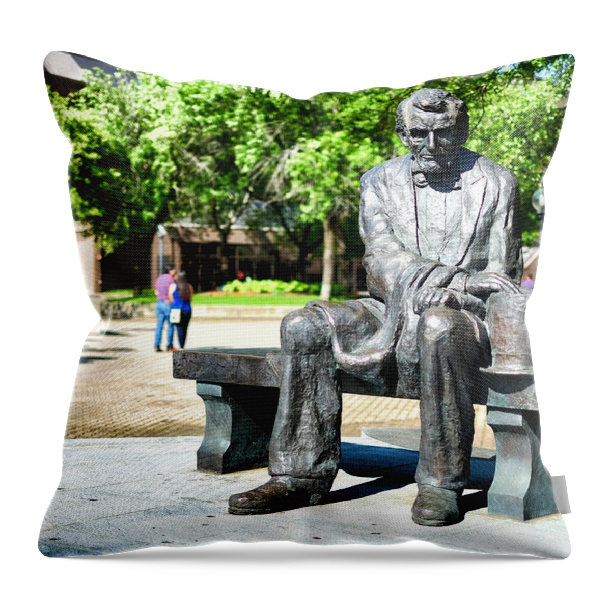 Abraham Lincoln Monument Throw Pillow featuring the photograph Abraham Lincoln Monument by Klm Studioline