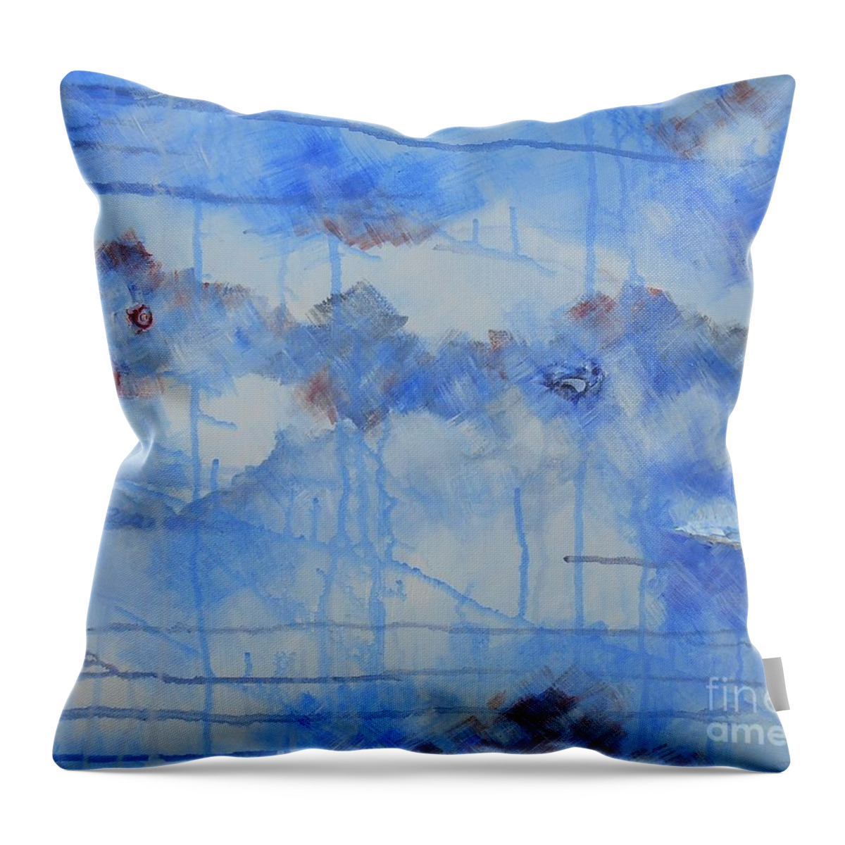 Abstract Throw Pillow featuring the painting Abstract # 3 by Susan Williams