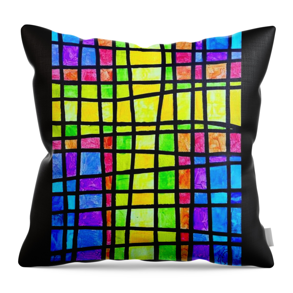 Cross Throw Pillow featuring the painting Abstract Cross by Jim Harris