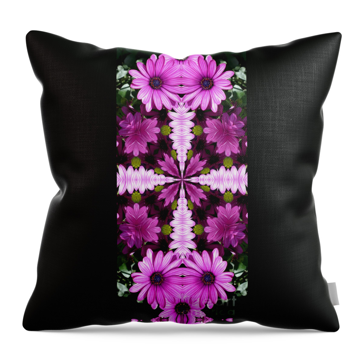 Daisy Throw Pillow featuring the digital art Abstract Daisies by Smilin Eyes Treasures
