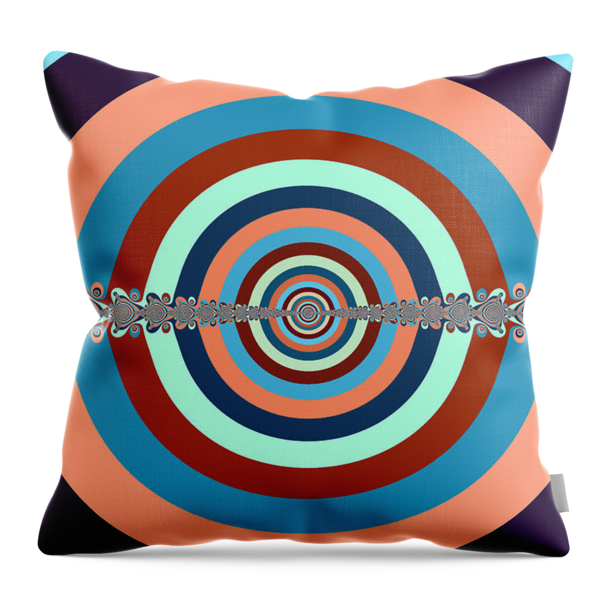 Pattern Canvas Prints Throw Pillow featuring the digital art Abstract Dart Board by Ester McGuire