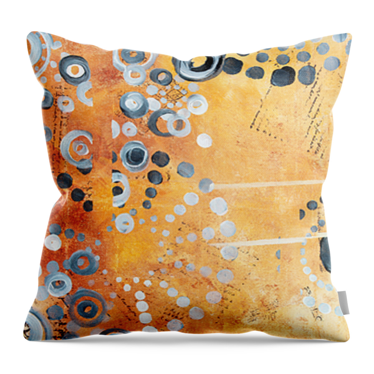Art Throw Pillow featuring the painting Abstract Decorative Art Original Circles Trendy Painting by MADART Studios by Megan Aroon