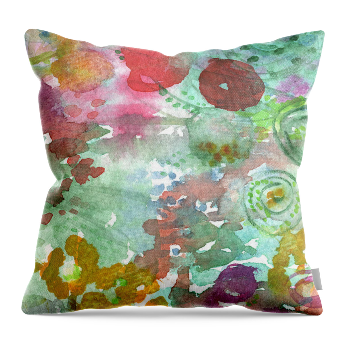 Flowers Throw Pillow featuring the painting Abstract Garden by Linda Woods