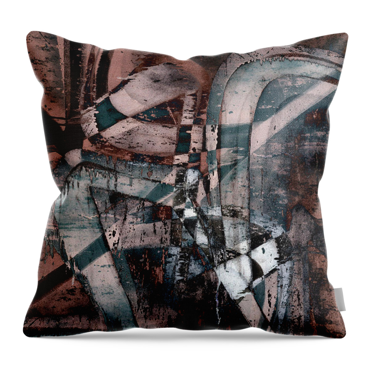 Abstract Throw Pillow featuring the digital art Abstract graffiti 1 by Steve Ball