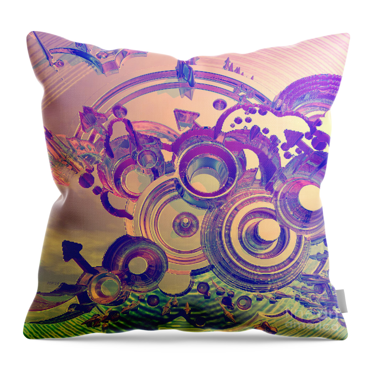 Abstract Throw Pillow featuring the digital art Abstract Impressions by Phil Perkins
