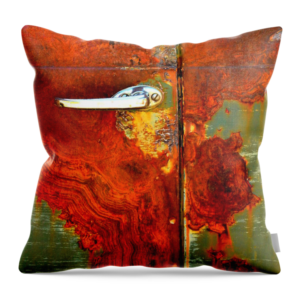 Newel Hunter Throw Pillow featuring the photograph Abstract in Rust 24 by Newel Hunter