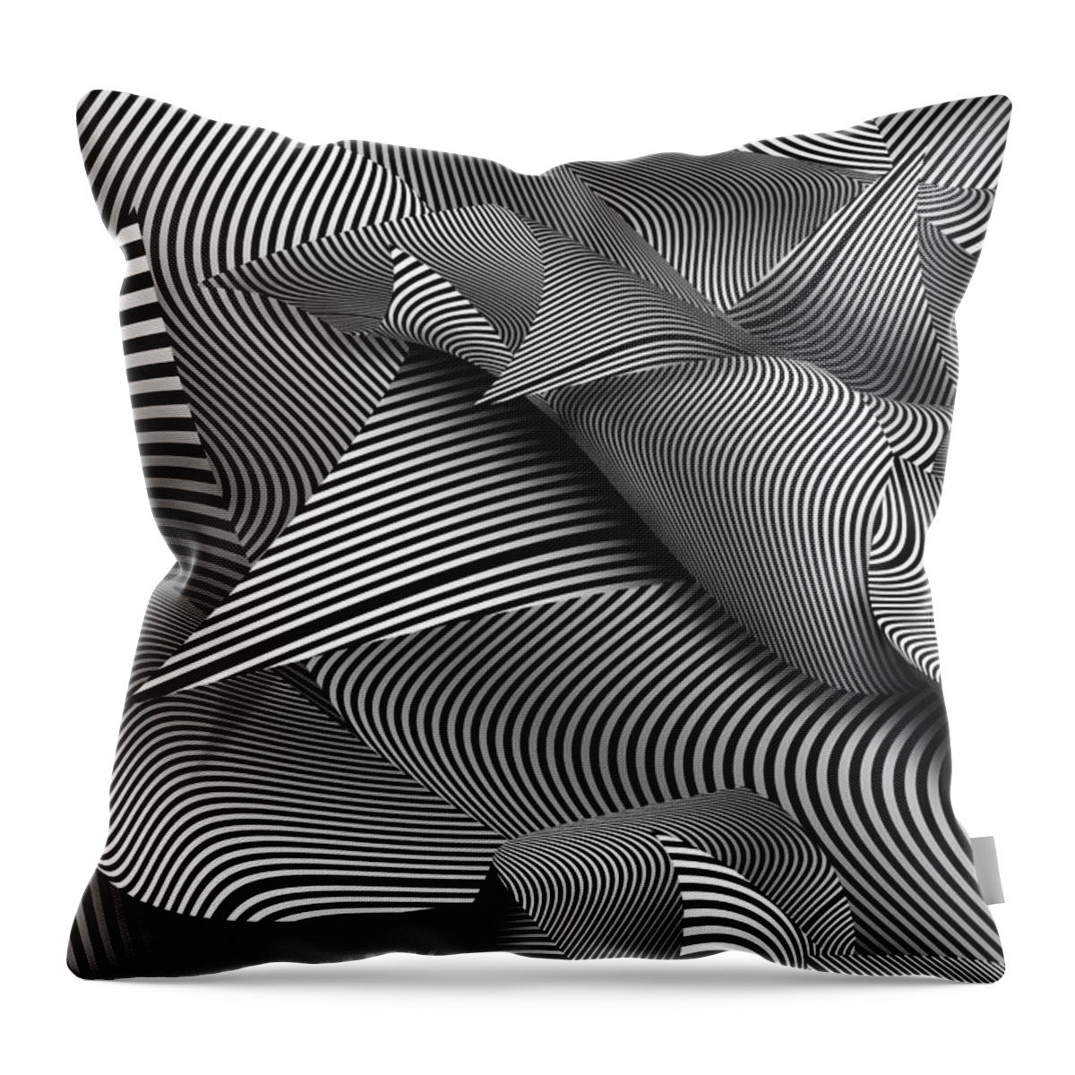 Journey Throw Pillow featuring the digital art Abstract - Lines - Path to destruction by Mike Savad