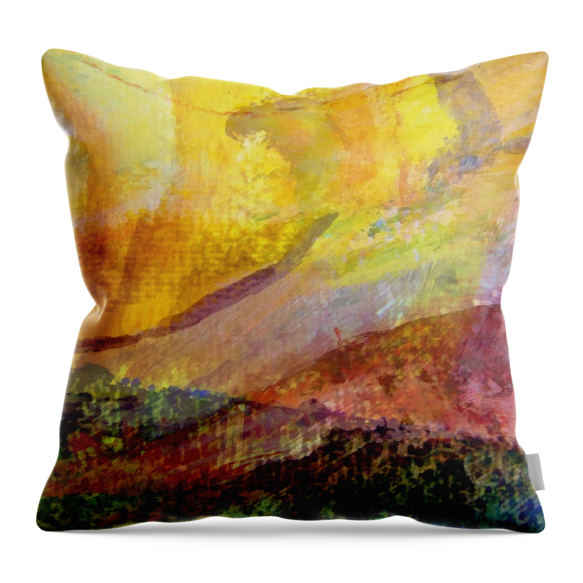 Abstract Collage Throw Pillow featuring the painting Abstract No. 3 by Michelle Calkins