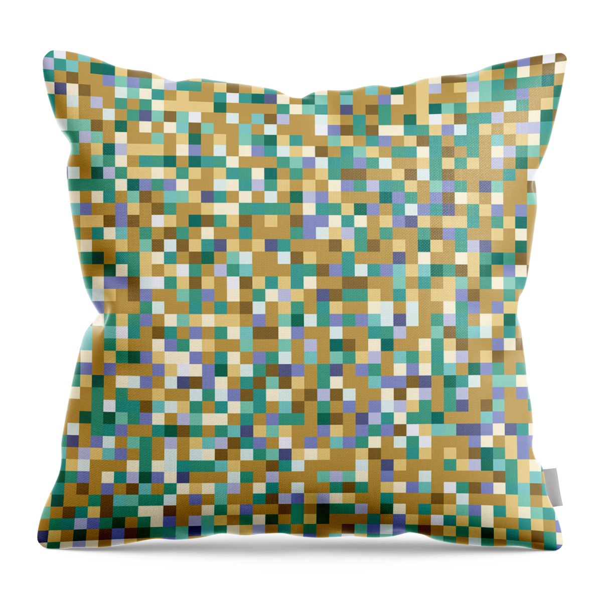 Abstract Throw Pillow featuring the digital art Abstract Pixels by Mike Taylor