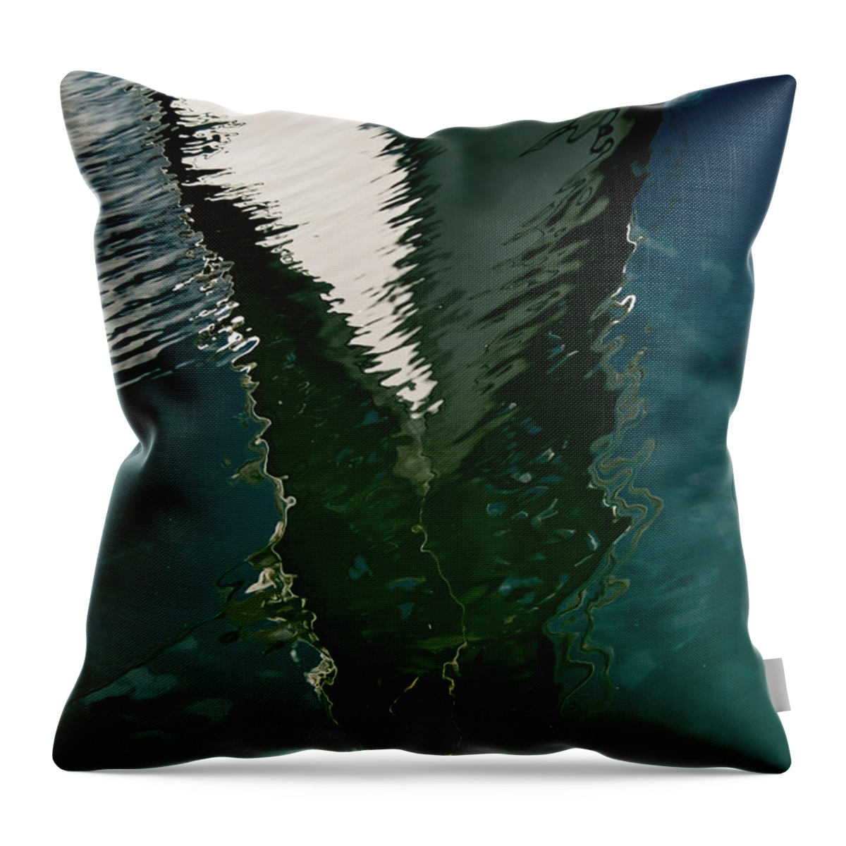 Sailboat Throw Pillow featuring the photograph Abstract Sailboat Reflection by Jani Freimann