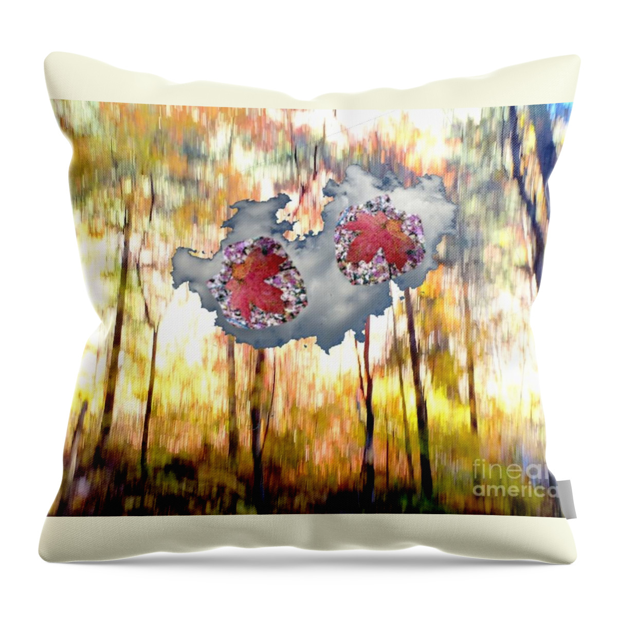  Throw Pillow featuring the photograph Abstract West Fork Autumn Bell Rock Heart Cloud by Mars Besso