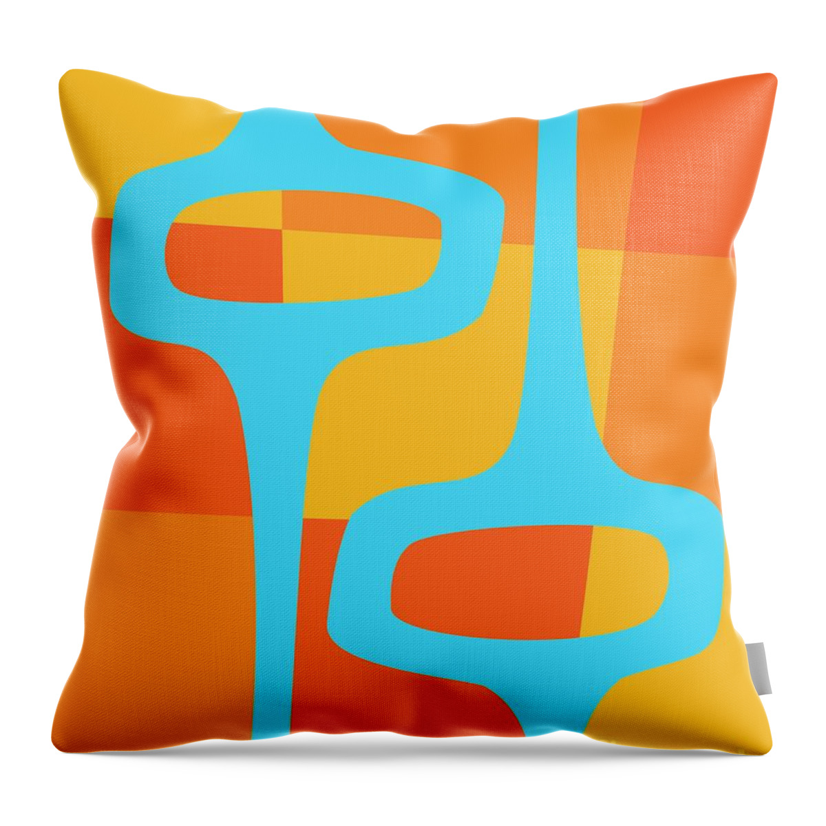 Turquoise Throw Pillow featuring the digital art Abstract with Turquoise Pods 2 by Donna Mibus