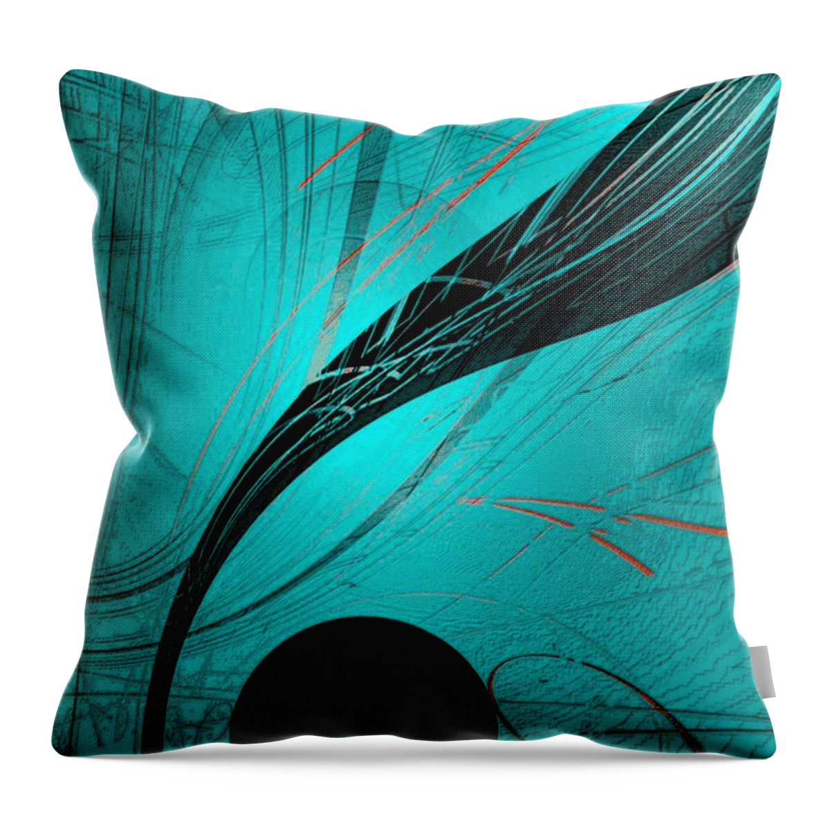 Abstract Throw Pillow featuring the digital art Abstract170-2014 by John Krakora