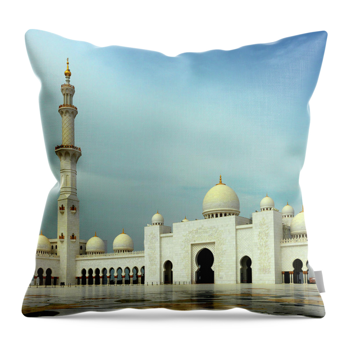 Tranquility Throw Pillow featuring the photograph Abu Dhabi, Sheikh Zayed Mosque by Buena Vista Images