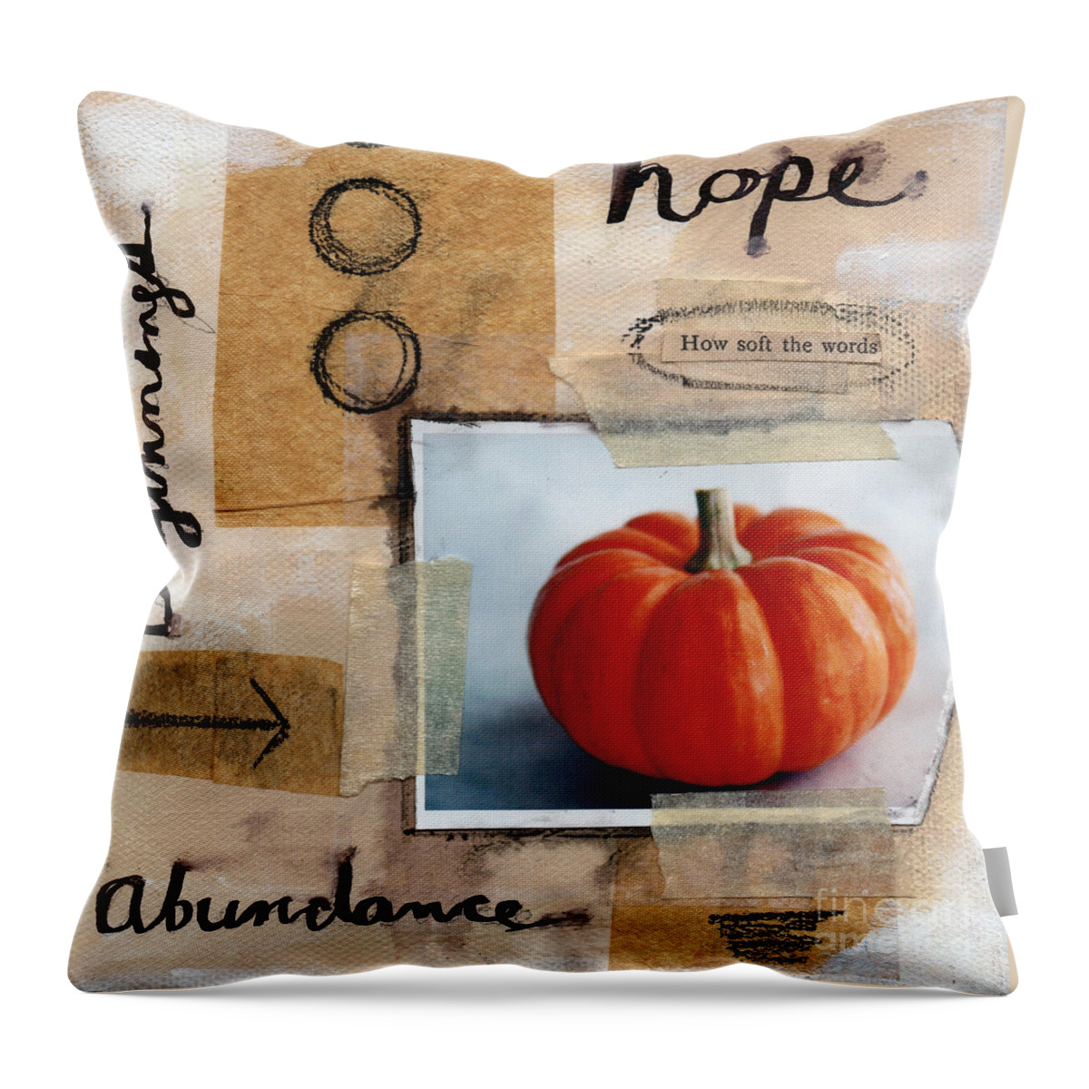 Pumpkin Throw Pillow featuring the painting Abundance by Linda Woods
