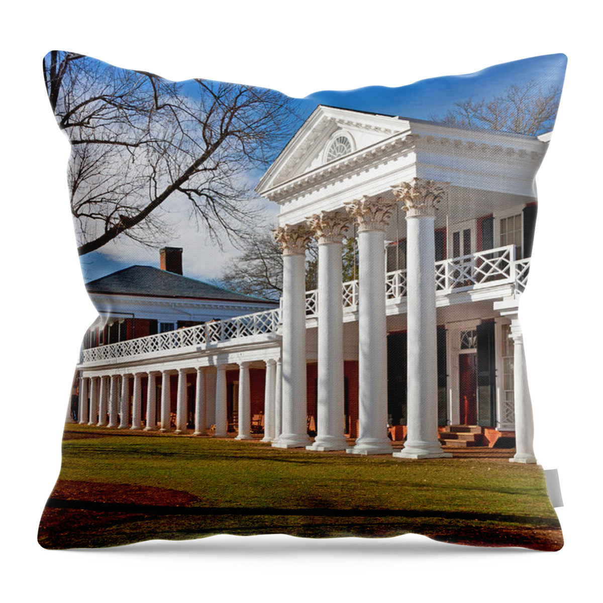 University Of Virginia Throw Pillow featuring the photograph Academical Village at the University of Virginia by Melinda Fawver