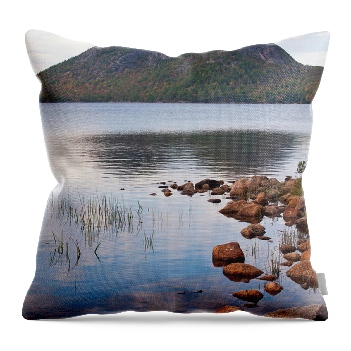 Scenics Throw Pillow featuring the photograph Acadia National Park, Maine--jordan Pond by Ed Reschke