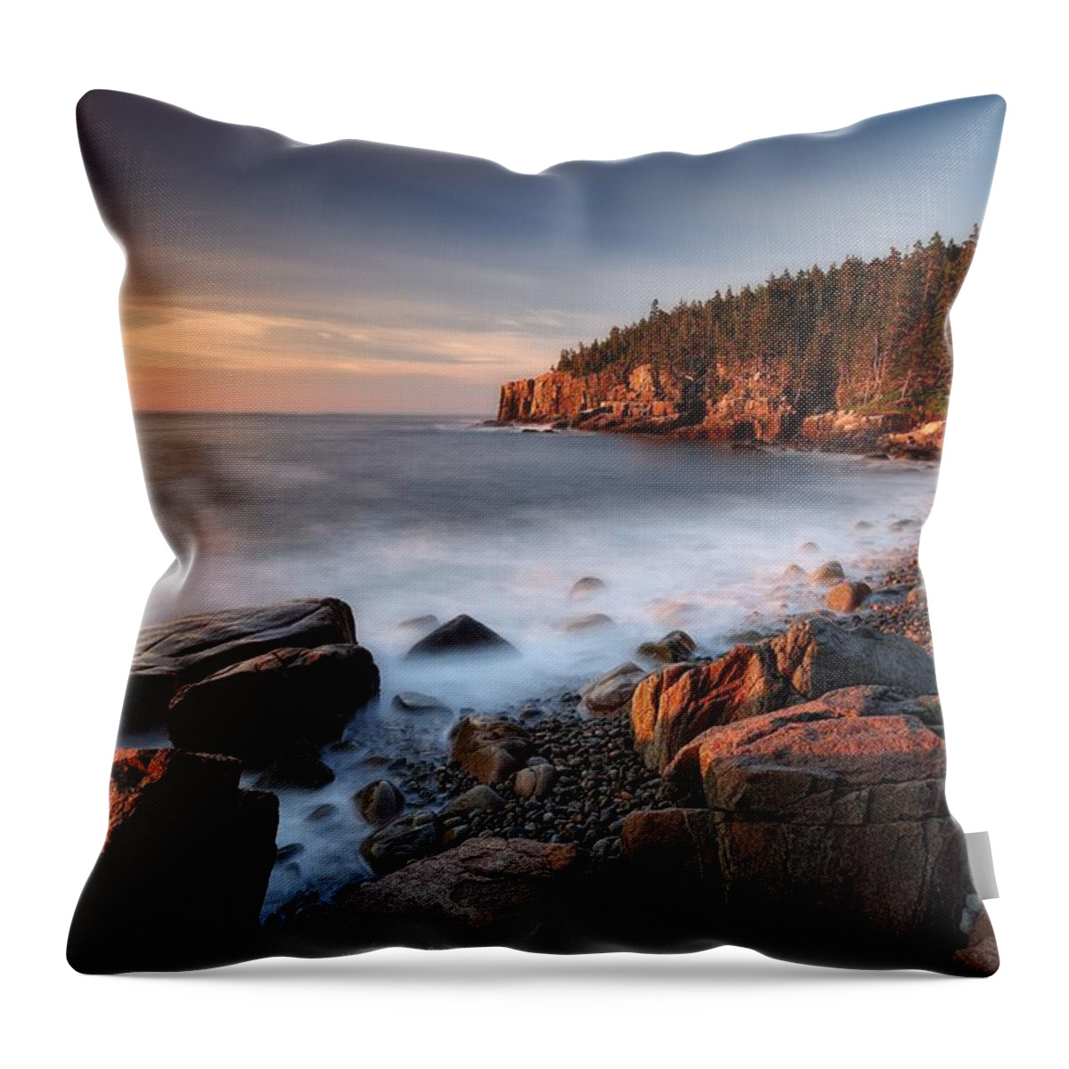 Acadia Throw Pillow featuring the photograph Acadia Otter Cliffs by Daniel Behm