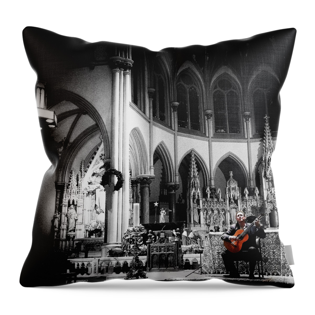 Musician Throw Pillow featuring the photograph Acoustic Grace by Natasha Marco