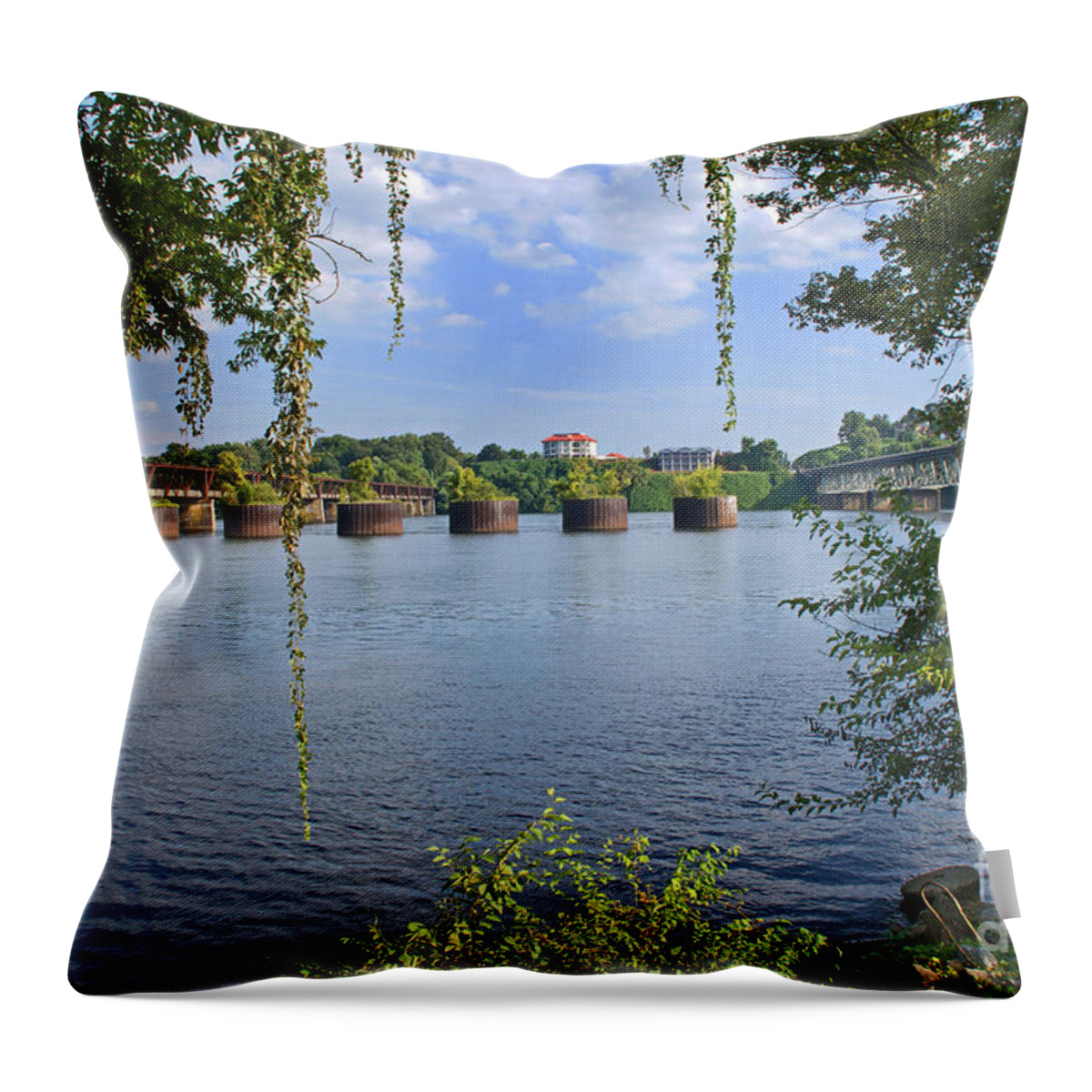 Tennessee River Throw Pillow featuring the photograph Across The Tennessee by Paul Mashburn