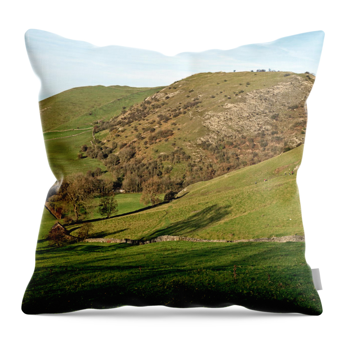 Britain Throw Pillow featuring the photograph Across Thorpe Cloud to Bunster Hill by Rod Johnson
