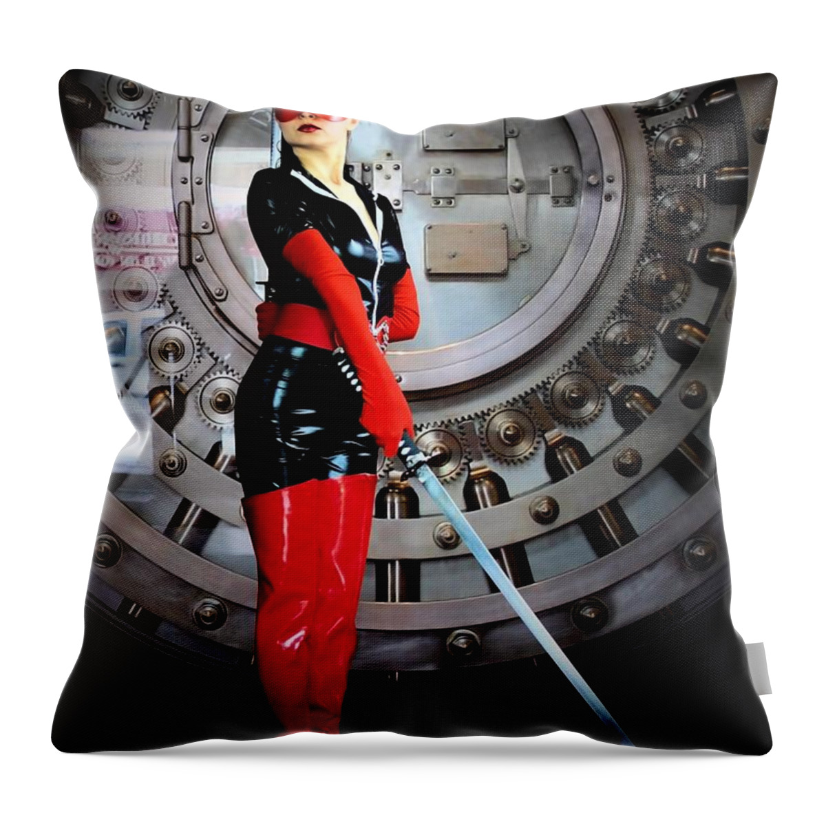 Fantasy Female Throw Pillow featuring the photograph Added Security by Jon Volden