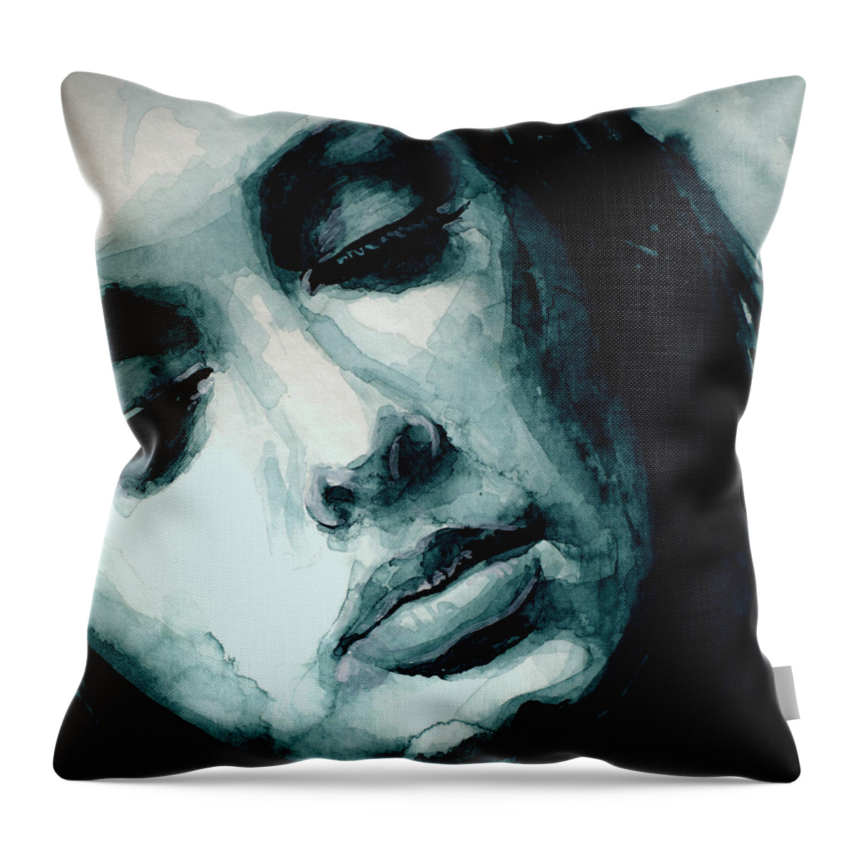 Adele Throw Pillow featuring the painting Adele in watercolor by Laur Iduc