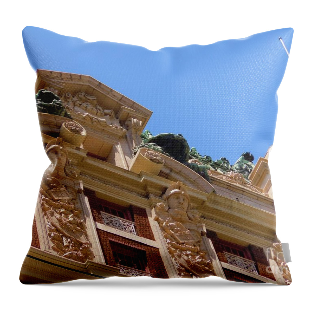 Architecture Throw Pillow featuring the photograph Adolphus Hotel - Dallas #2 by Robert ONeil