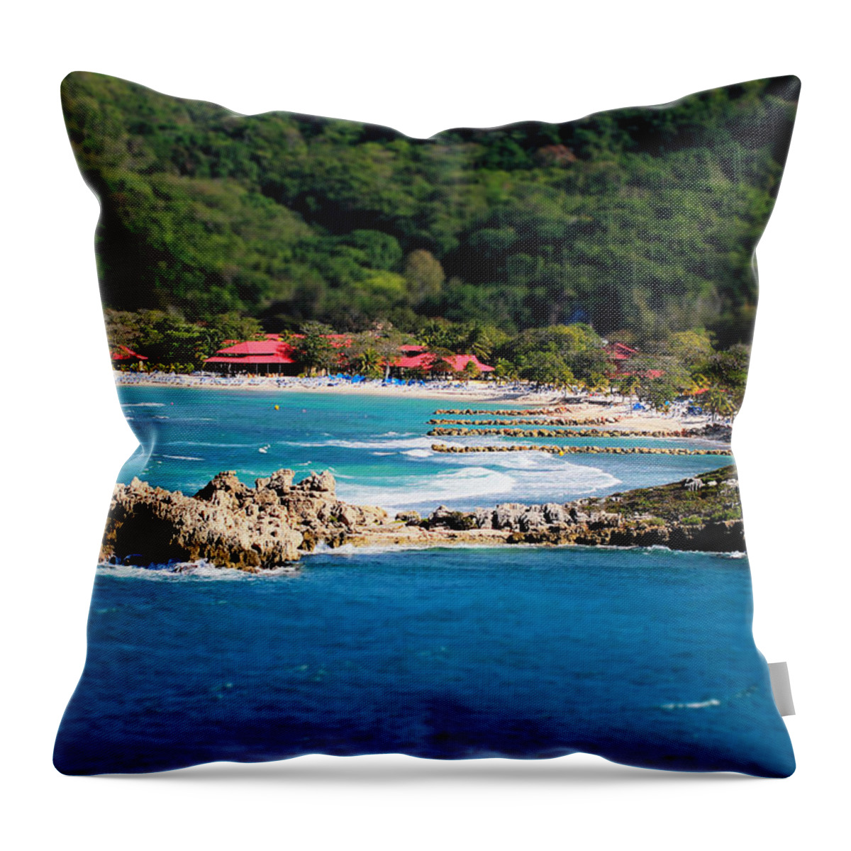 Island Throw Pillow featuring the photograph Adrenaline Beach Labadee Haiti by Shelley Neff