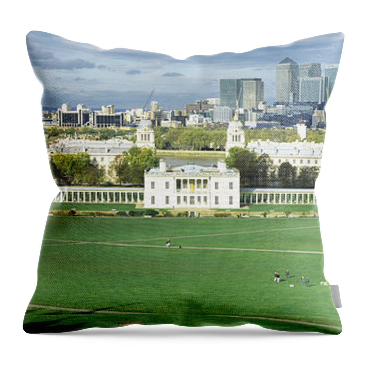 Photography Throw Pillow featuring the photograph Aerial View Of A City, Canary Wharf by Panoramic Images