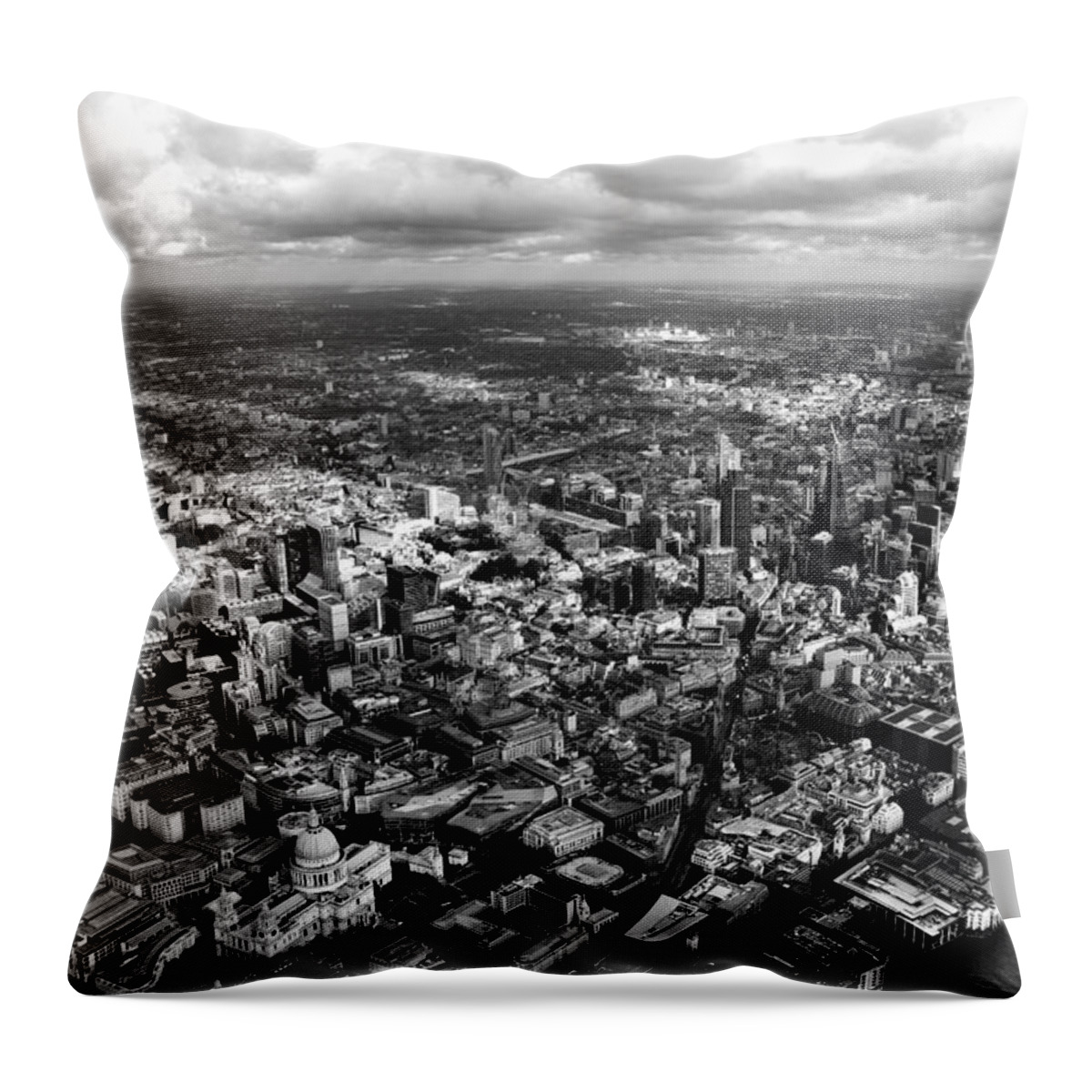 London Throw Pillow featuring the photograph Aerial View of London 2 by Mark Rogan