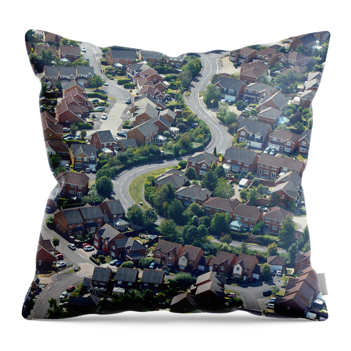Suburb Throw Pillow featuring the photograph Aerial View Of New Housing by Allan Baxter